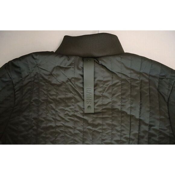 RAINS 18300 Unisex Sz Medium Evergreen Full Zip Liner High-Neck Jacket - Picture 8 of 10